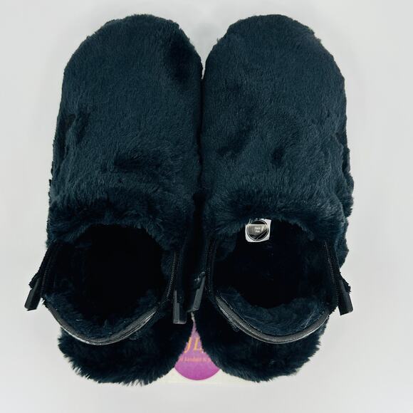 Nike Women's Calm Mule SE Black Faux Fur Comfort Mules FZ3119-001 Size 6 - Picture 9 of 11